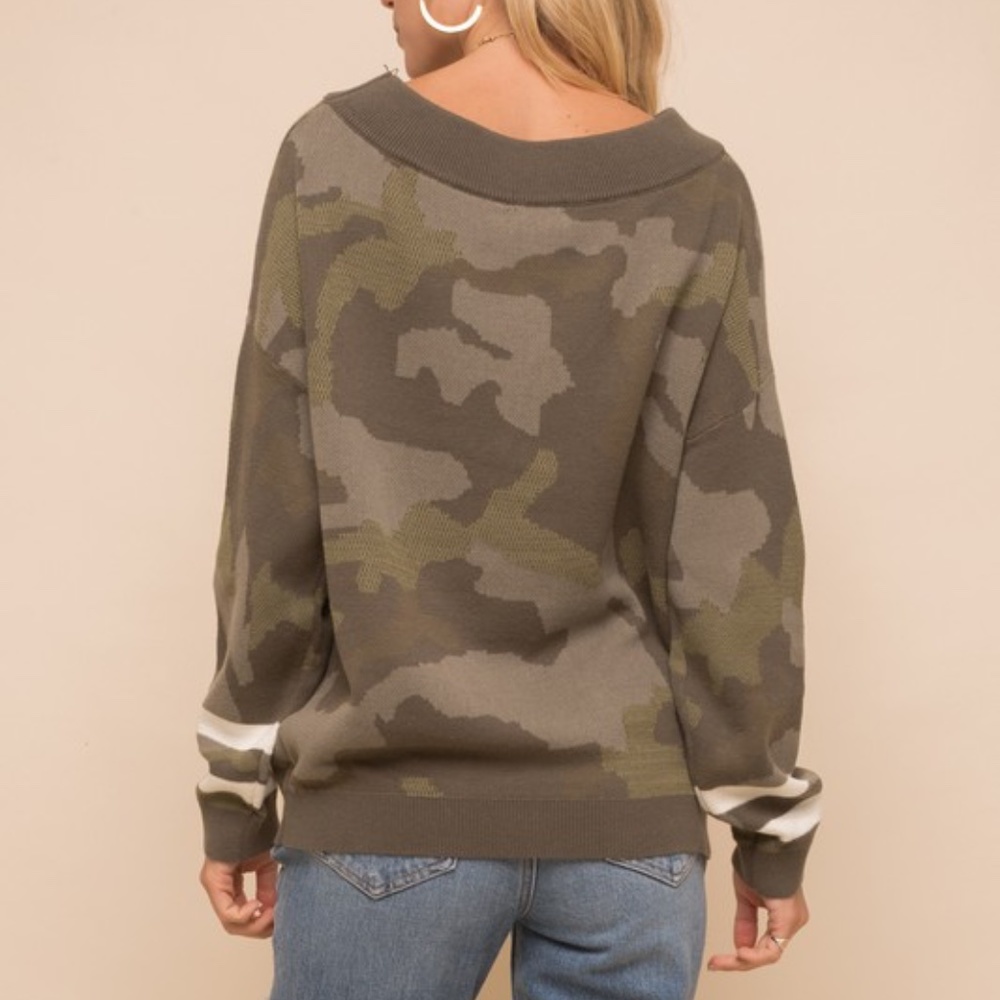 Last 1! NWT CAMOUFLAGE Camo Knit Top - Picture 6 of 13